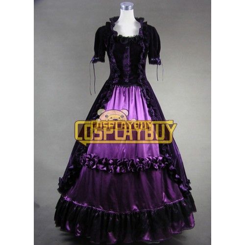 Victorian Lolita Renaissance Velvet Gothic Lolita Dress Purple