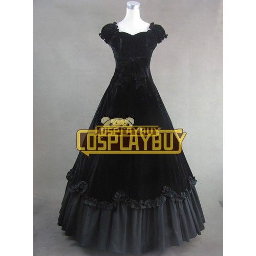 Victorian Lolita Southern Belle Civil War Gothic Lolita Dress Black