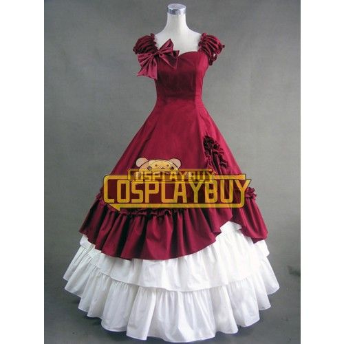 Victorian Lolita Southern Belle Evening Gothic Lolita Dress Red