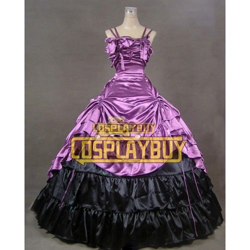 Victorian Lolita Southern Belle Gothic Lolita Dress Satin Lavender