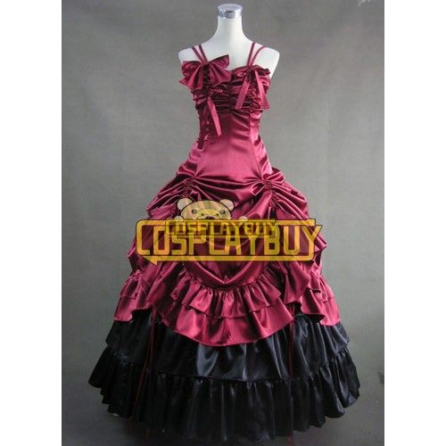 Victorian Lolita Southern Belle Gothic Lolita Dress Satin Red