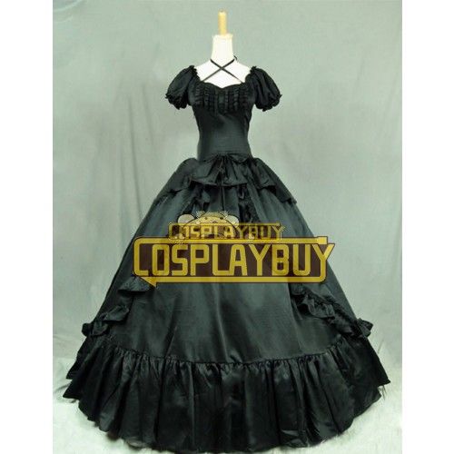 Victorian Lolita Southern Belle Reenactment Gothic Lolita Dress Black