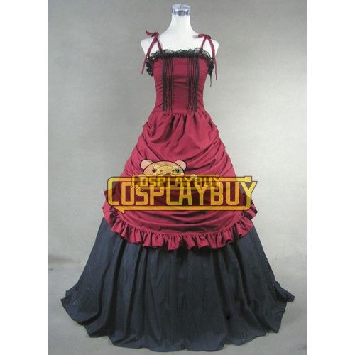 Victorian Lolita Southern Civil War Belle Gothic Lolita Dress Red