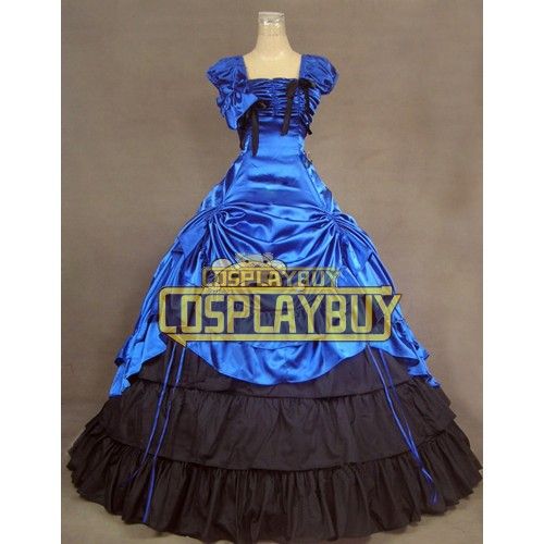 Victorian Lolita Southern Civil War Reenactment Gothic Lolita Dress Blue