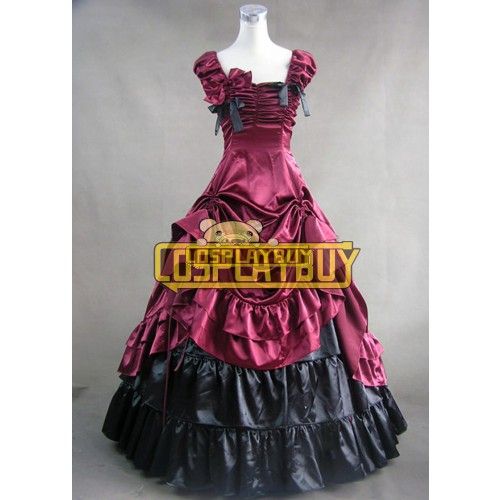 Victorian Lolita Southern Civil War Reenactment Gothic Lolita Dress Red