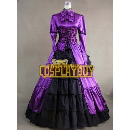 Victorian Lolita Steampunk Corset Gothic Lolita Dress Purple