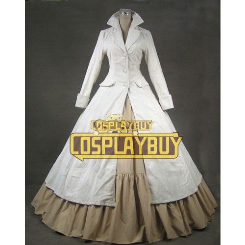 Victorian Lolita Steampunk Velvet Coat Gothic Lolita Dress Beige