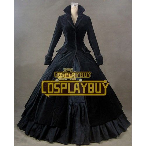 Victorian Lolita Steampunk Velvet Coat Gothic Lolita Dress Black