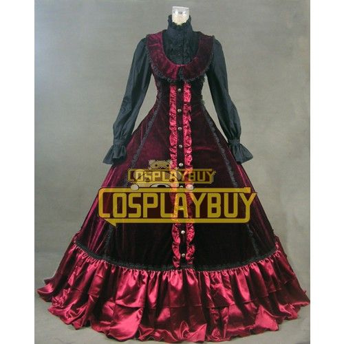 Victorian Lolita Steampunk Velvet Gothic Lolita Dress 