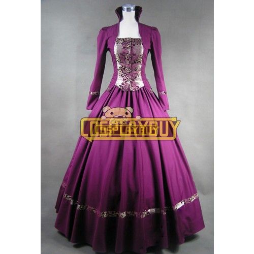 Victorian Lolita Vintage Brocade Gothic Lolita Dress Purple