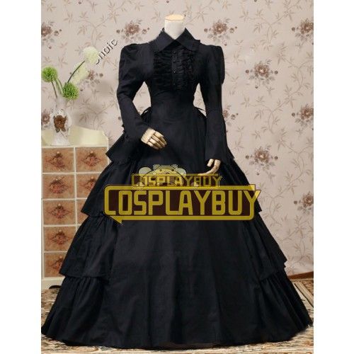 Victorian Lolita Vintage Party Gothic Lolita Dress Black