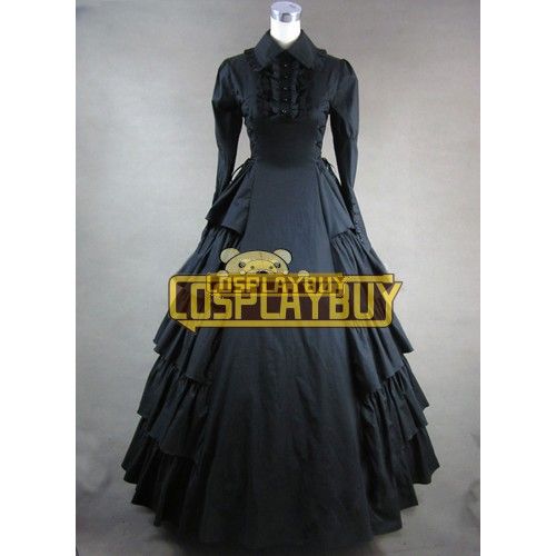 Victorian Lolita Vintage Party Gothic Lolita Dress Navy Blue