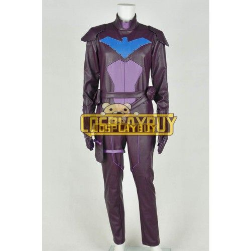 Young Justice Cosplay Nightwing Costume Purple Jumpsuit