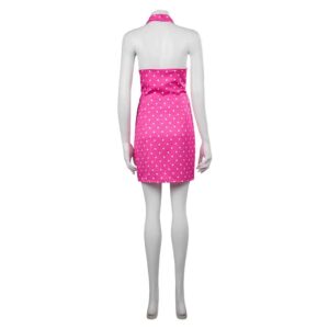 2023 Barbie Movie Margot Robbie Barbie Pink Polka Dot Dress Cosplay Costume