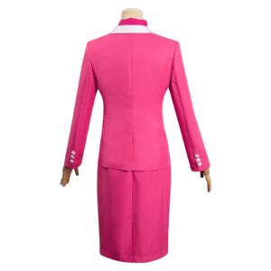 2023 Barbie Movie Margot Robbie Barbie Pink Uniform Skirt Set Cosplay Costume