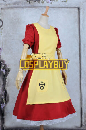 Alice Madness Returns Cosplay Alice Red Dress Yellow Apron