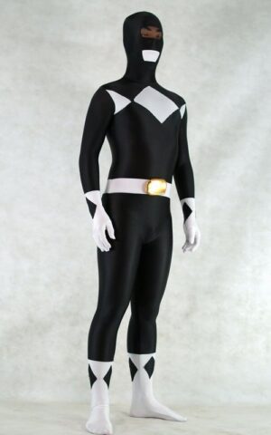 Black Spandex Power Rangers Superhero Zentai Body Costume