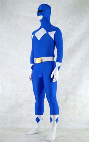 Blue Spandex Power Rangers Superhero Zentai Body Costume
