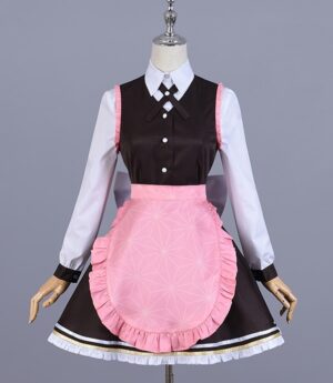 Demon Slayer Nezuko Kamado Coffee Maid Cosplay Costume
