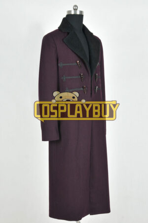 Doctor Who 11th Dr Matt Smith Costume Purple Long Coat