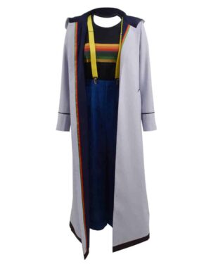 Doctor Who 13th Doctor Long Trench Coat Grey Cosplay Costume