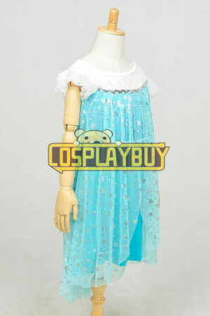 Frozen Cosplay Elsa Dress Children Lace Blue