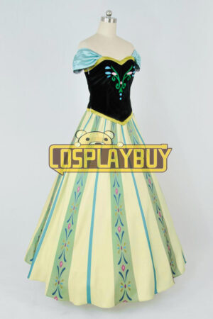 Frozen Cosplay Princess Anna Green Dress