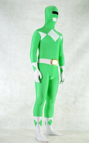 Green Spandex Power Rangers Superhero Zentai Body Costume