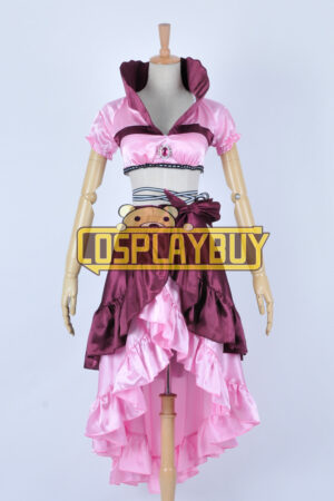 Karneval Cosplay Eva Pink Satin Dress