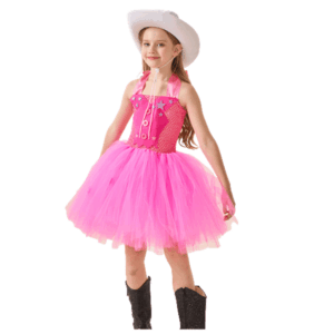 Kids Girls Movie Barbie 2023 Barbie Pink Puffy Dress Cosplay Costume