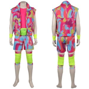 Movie 2023 Barbie Ken Rollerblade Pink Beachwear Adult Cosplay Costume