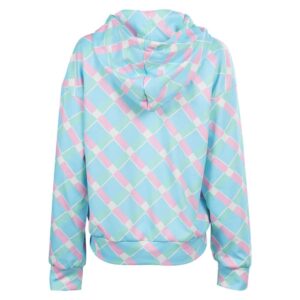 Movie Barbie 2023 Barbie Blue Plaid Hoodie Cosplay Costume Women