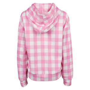 Movie Barbie 2023 Barbie Pink Plaid Hoodie Cosplay Costume