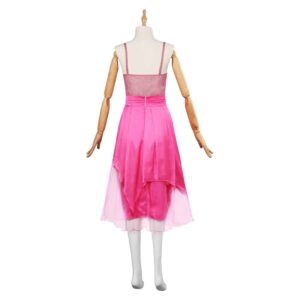 Movie Barbie 2023 Barbie Pink Yarn Halter Dress Cosplay Costume