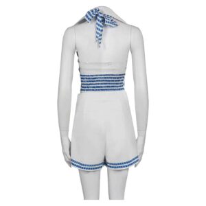 Movie Barbie 2023 Blue Striped Beach Set Cosplay Costume