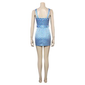 Movie Barbie 2023 Gloria Blue Polka Dot Skirt Cosplay Costume