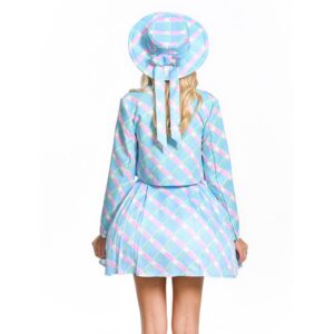Movie Barbie 2023 Margot Robbie Barbie Blue Dress Cosplay Costume