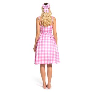 Movie Barbie 2023 Margot Robbie Barbie Pink Dress Cosplay Costume