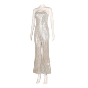 Movie Barbie 2023 Margot Robbie Barbie Silver Sequin Sheath Jump Cosplay Costume