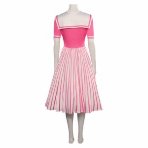 Movie Barbie 2023 Skipper Pink Stripe Dress Cosplay Costume