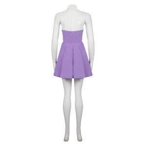 Movie Barbie 2023 Writer Barbie Purple Dress Skirt Cosplay Costume