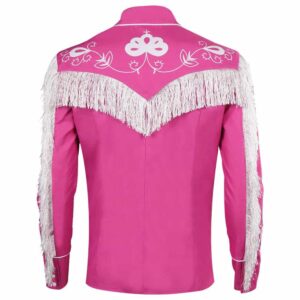 Movie Barbie Ken Pink Retro Tassels Hippie Jacket Cosplay Costume Pink -Coshduk