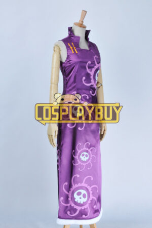One Piece Cosplay Boa Hancock Purple Cheongsam