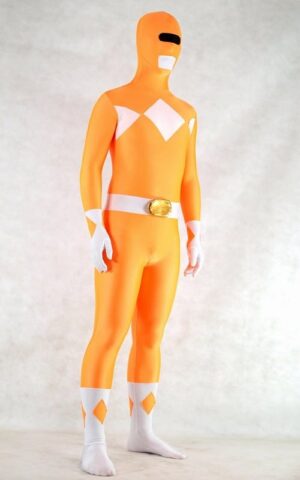 Orange Spandex Power Rangers Superhero Zentai Body Costume