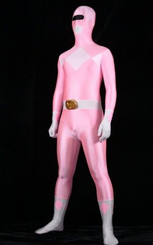 Pink Spandex Power Rangers Superhero Zentai Body Costume