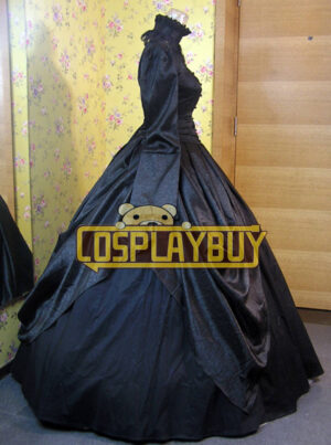 Victorian Lolita Brocade Black Gothic Lolita Dress