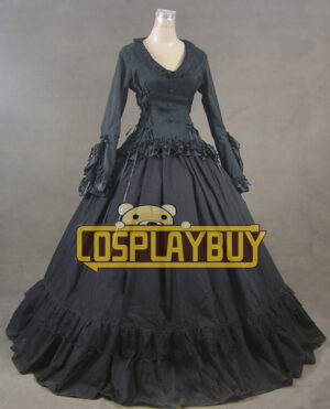 Victorian Lolita Brocade Gothic Lolita Dress Black