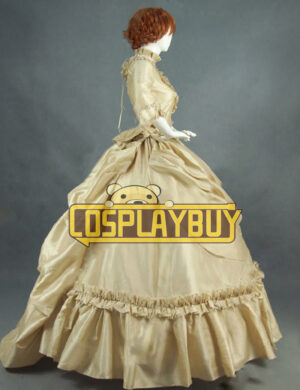 Victorian Lolita Bustle Period Reenactment Gothic Lolita Dress Beige