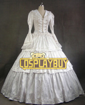 Victorian Lolita Civil War Evening Gothic Lolita Dress White