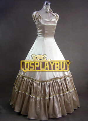 Victorian Lolita Civil War Gothic Lolita Dress Satin Beige